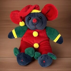 Gray Christmas Mouse Plush Primary Colors Hat Bunny Slippers Dandee Stuffed Toy